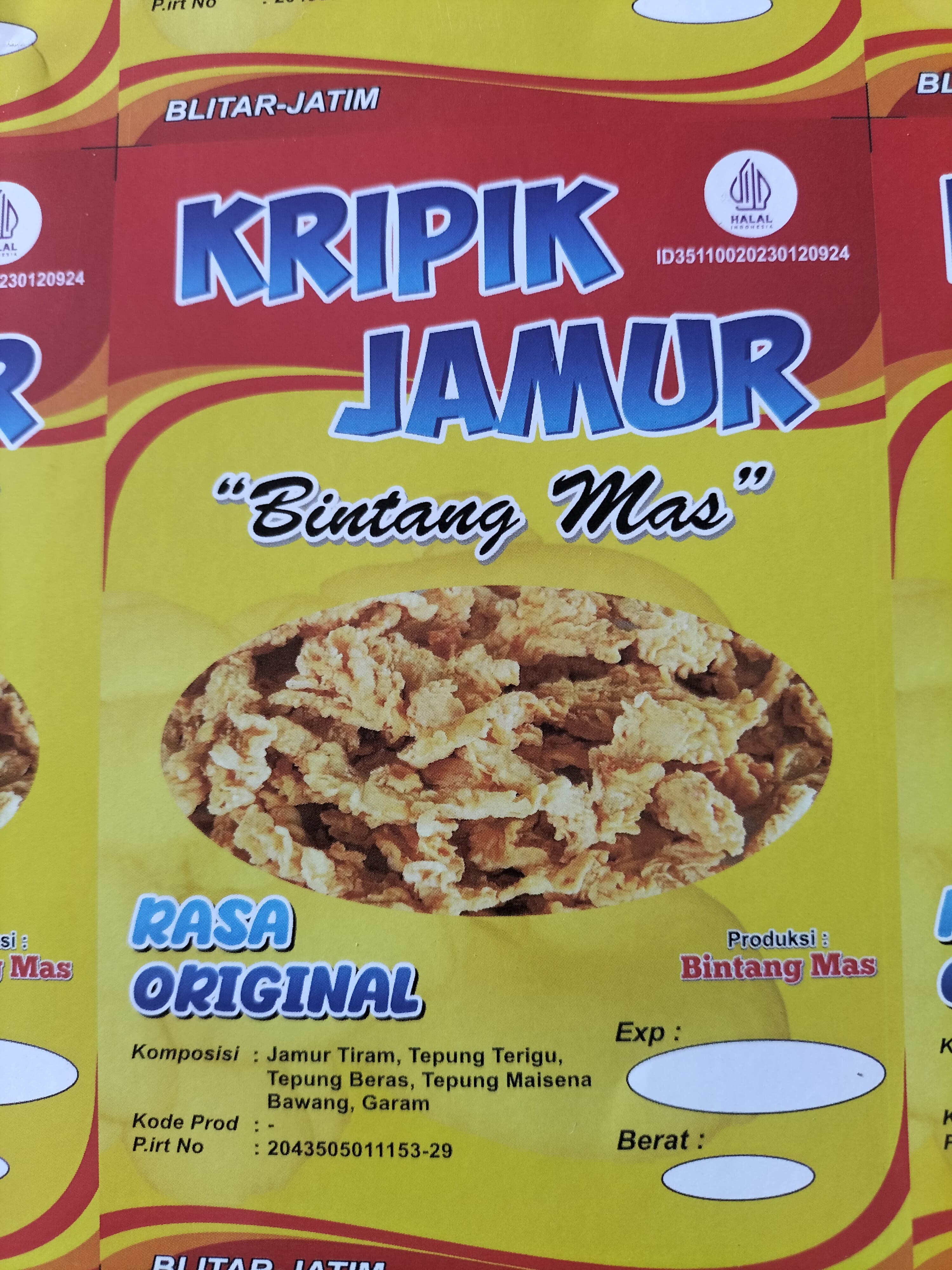 Toko Kripik Jamur dan Kripik Pare Bintang Mas