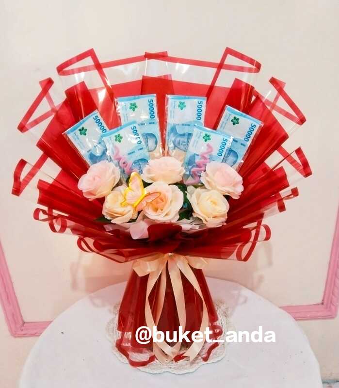 buket uang + bunga