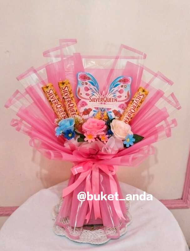 buket cokelat + bunga