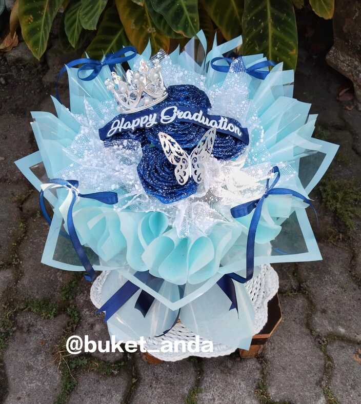 buket pita satin 5 tangkai + accesories