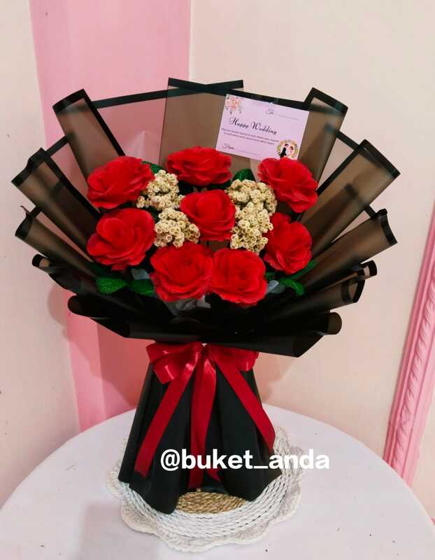 buket bunga 8 tangkai + edelweis