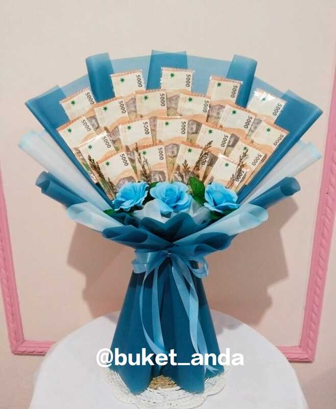 buket uang 20 lembar + bunga